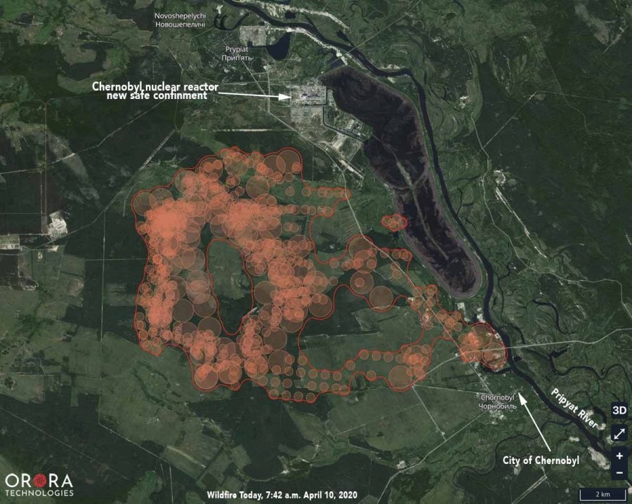 Uzavřenou zónu v okolí Černobylu ohrožují lesní požáry
