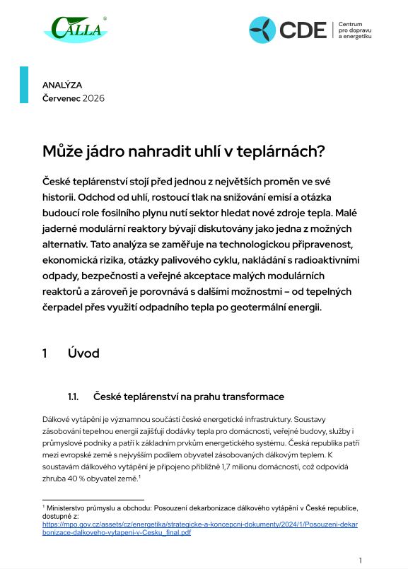 Může jádro nahradit uhlí v teplárnách?