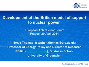 Vývoj britského modelu podpory jaderné energetiky [anglicky]