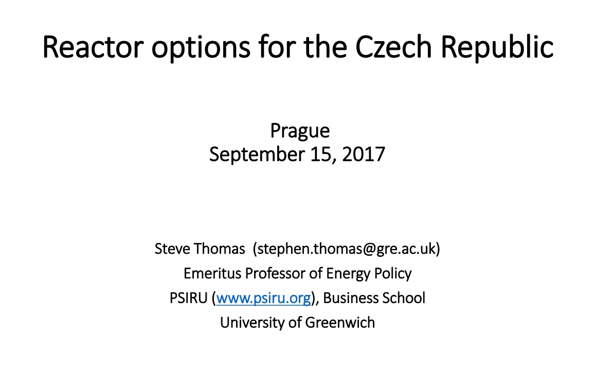 Reactor options for the Czech Republic [anglicky]